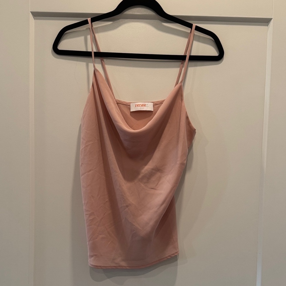 Renee c light pink nude cowlneck camisole tanktop